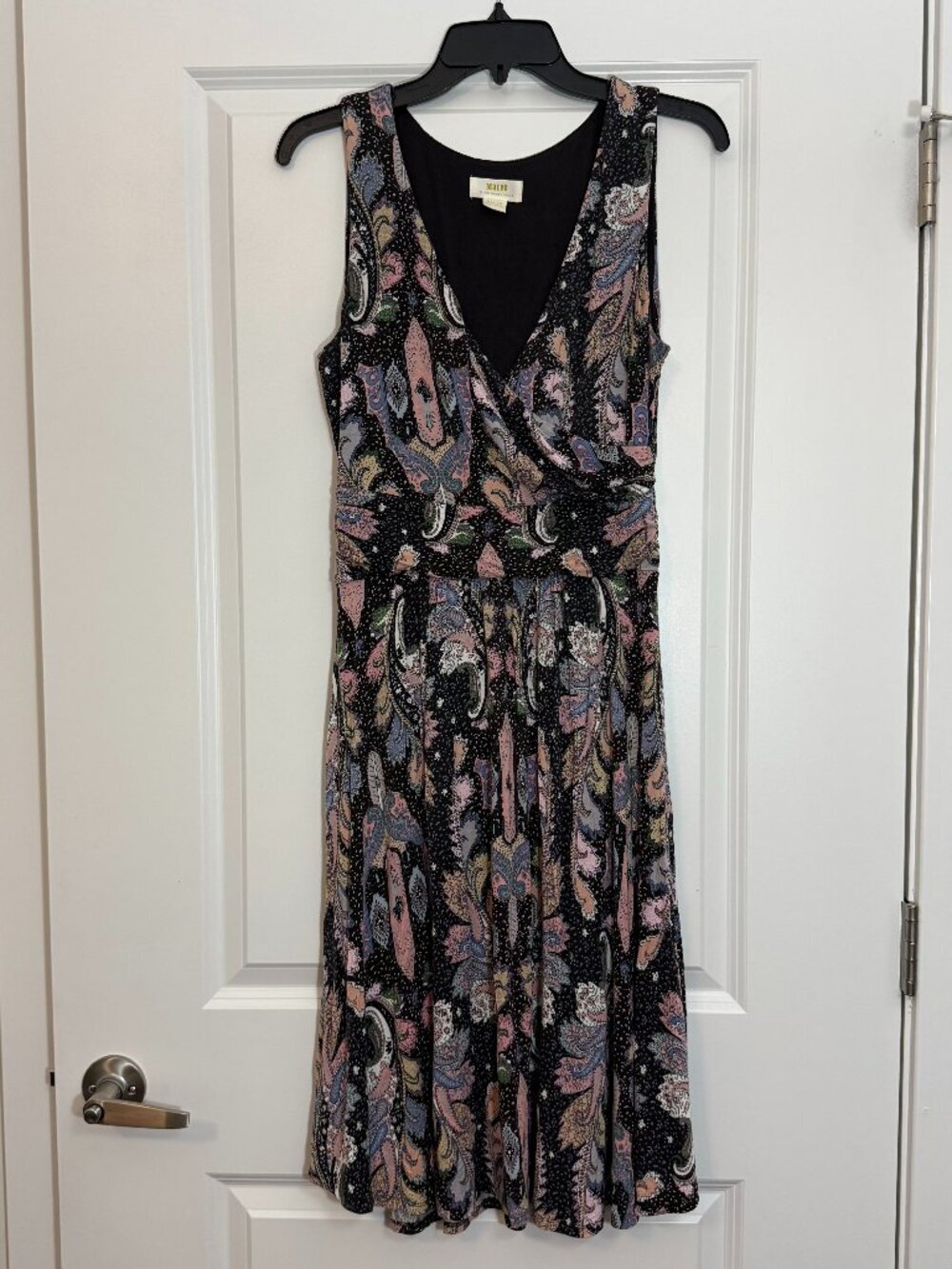 Maeve by Anthropologie Paisley Wrap Midi Dress - Black Size M